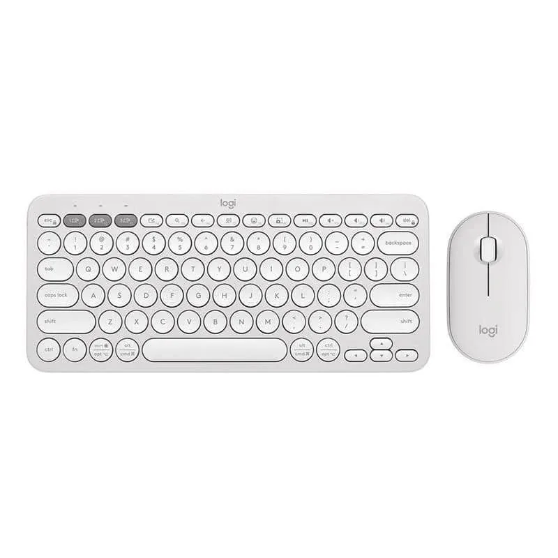 Logitech Pebble 2 Combo 920-012240 juhtmevaba klaviatuur ja hiir, US, valge