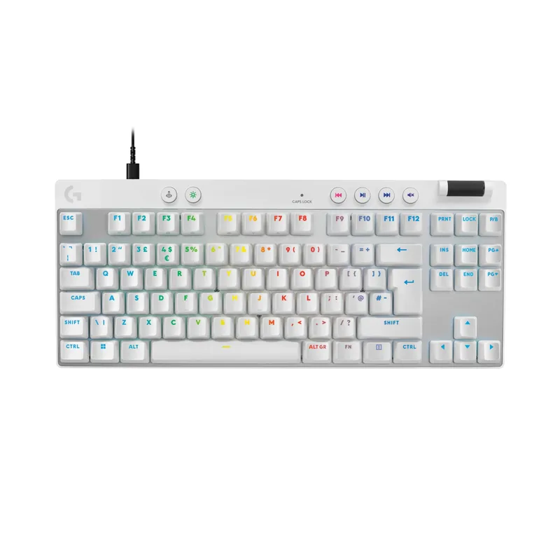 Logitech Pro X TKL Rapid 920-013242 mehaaniline mänguklaviatuur, US, valge