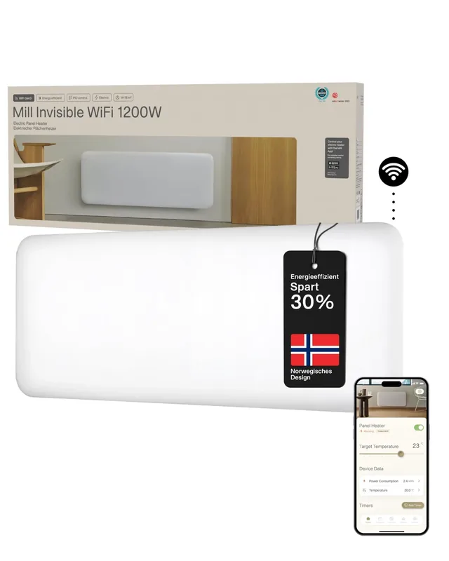 Mill PA1200WIFI3 WiFi elektriradiaator, 1200 W, valge