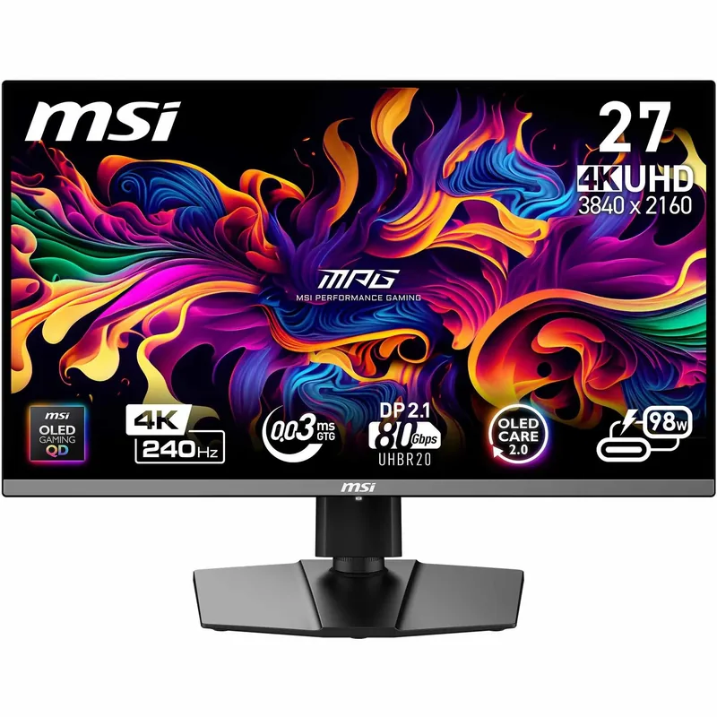 MSI MPG 272URX 27" 4K QD-OLED mänguri monitor 240Hz USB-C