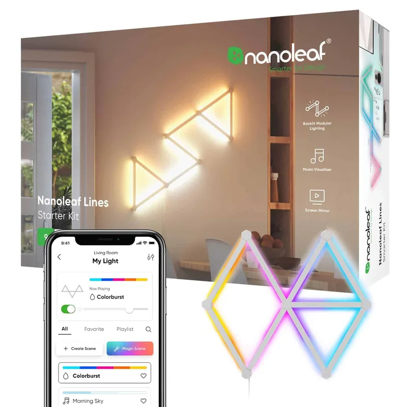 Nanoleaf Lines 60 Degrees Starter Kit NL59-K-0002LW-9PK-EU, 9 valgusriba