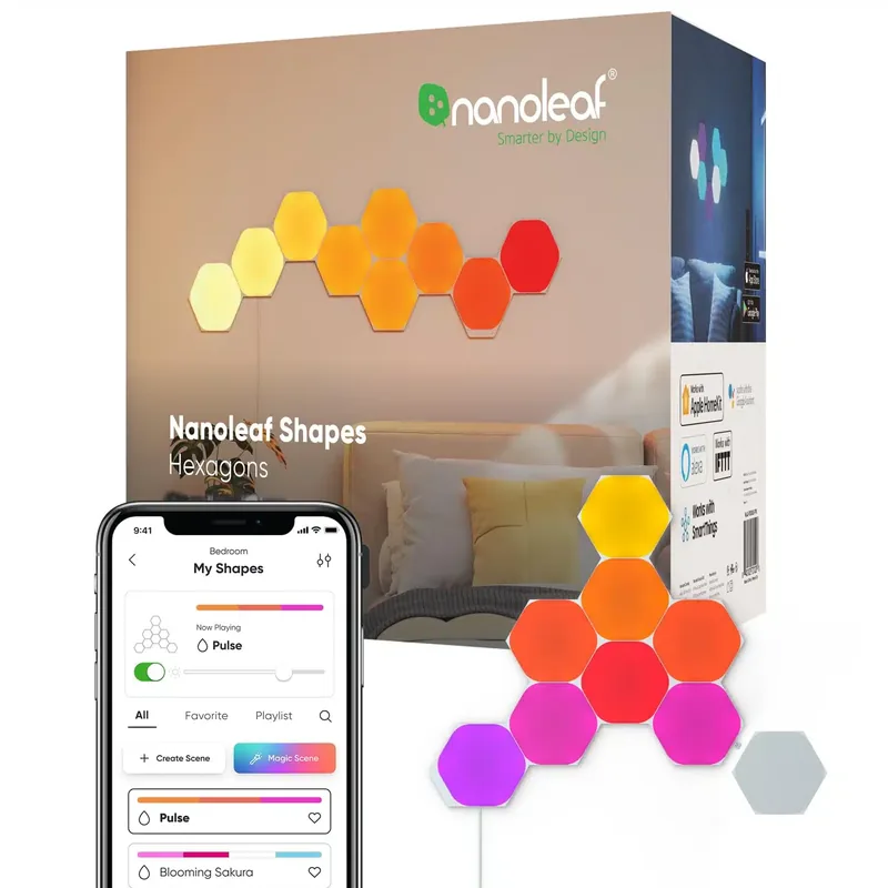 Nanoleaf NL42-0002HX-9PK Shapes Hexagons nutivalgustus, 9 paneeli
