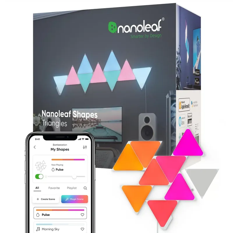 Nanoleaf Shapes Triangles NL47-0002TW-9PK stardikomplekt, 9 paneeli, valge