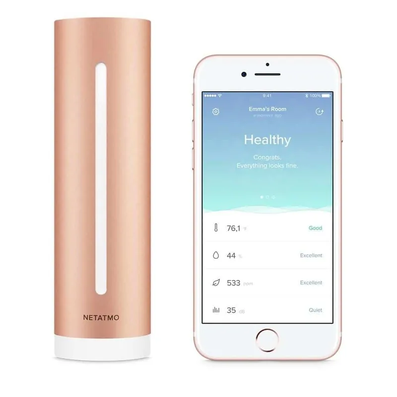 Netatmo NHC-EC nutiseade siseõhu kvaliteedi jälgimiseks, roosa kuldne