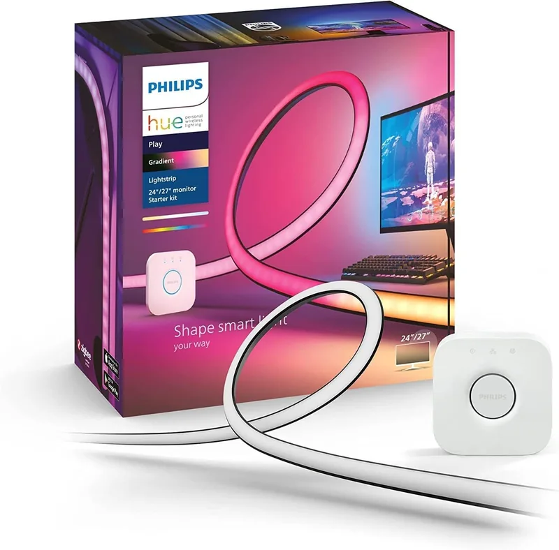 Philips Hue Play Gradient PC Lightstrip 24-27'', must/valge LED valgusriba