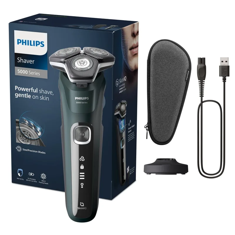 Philips S5884/50 Series 5000 märg-kuiv raseerija, 45 tera, tumeroheline