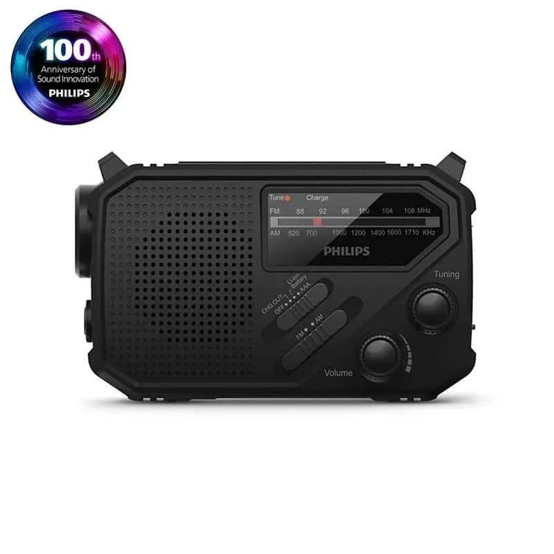Philips TAR1609/00 kaasaskantav raadio, FM/AM, päikesepaneel, must