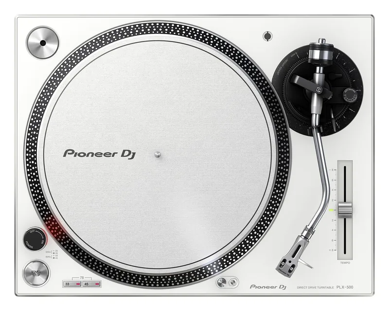 Pioneer PLX-500 DJ vinüülplaadimängija RCA ja USB väljund valge