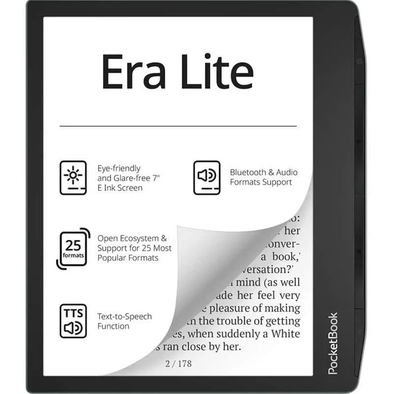 PocketBook Era Lite PB710 7'' 16GB e-luger, must/roheline
