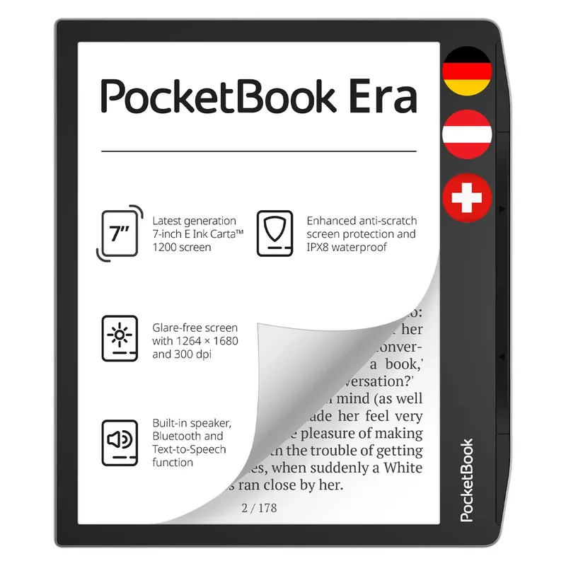 PocketBook Era PB700-U-16-WW 7" e-luger, 16 GB, hõbedane/must