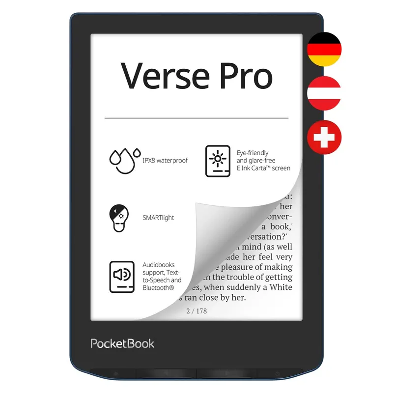 PocketBook Verse Pro PB634-A-WW e-luger, 6" E Ink, 16GB, sinine