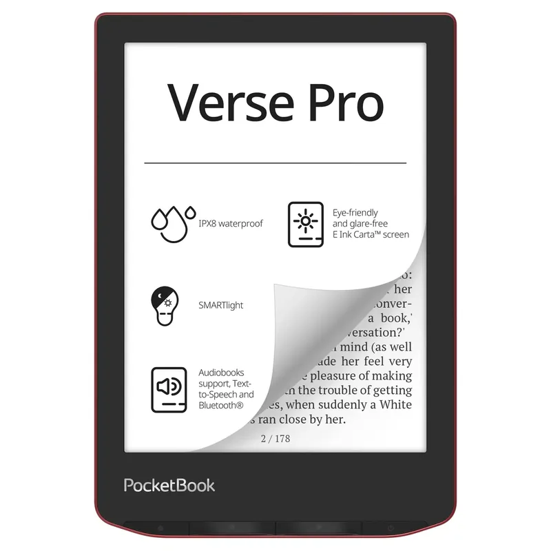 PocketBook Verse Pro, punane - E-luger, PB634-3-WW