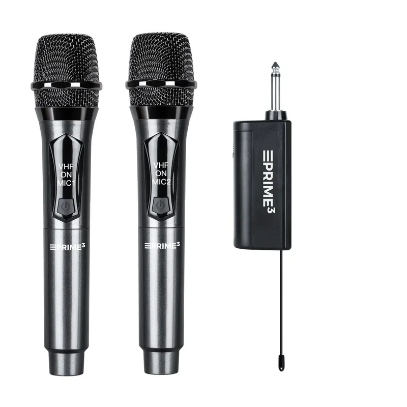 Prime3 AWM22DB juhtmevaba VHF mikrofonikomplekt, 2 mikrofoni, must