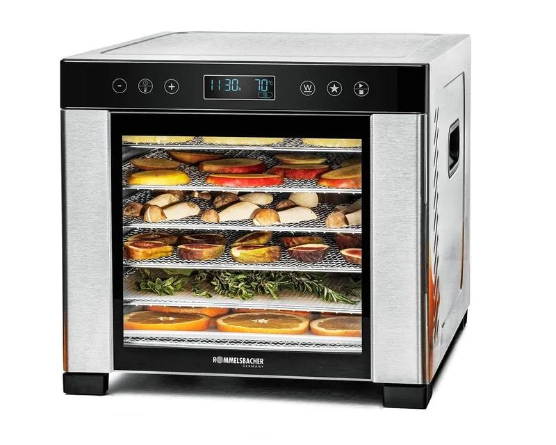 Rommelsbacher DA950 toidukuivati, 600 W, roostevaba teras/must
