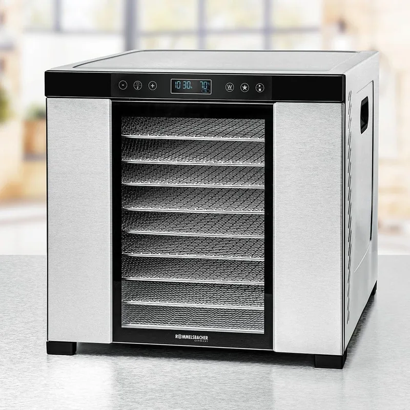 Rommelsbacher DA1050 toidukuivati, 1000W, roostevaba teras/must