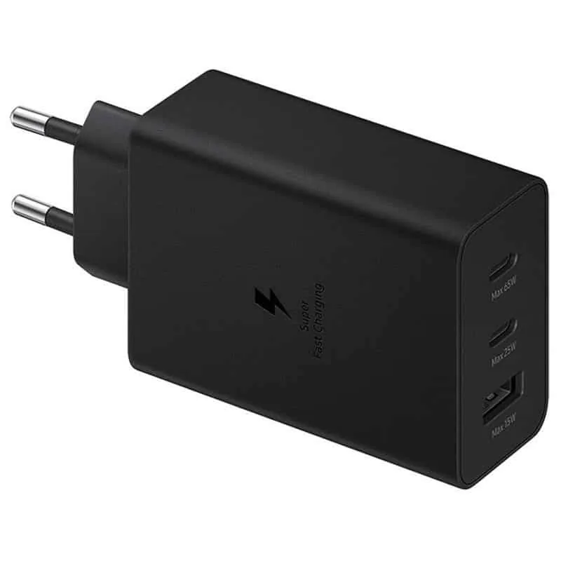 Samsung Trio EP-T6530NBEGEU 65 W vooluadapter, 2x USB-C, USB-A, must