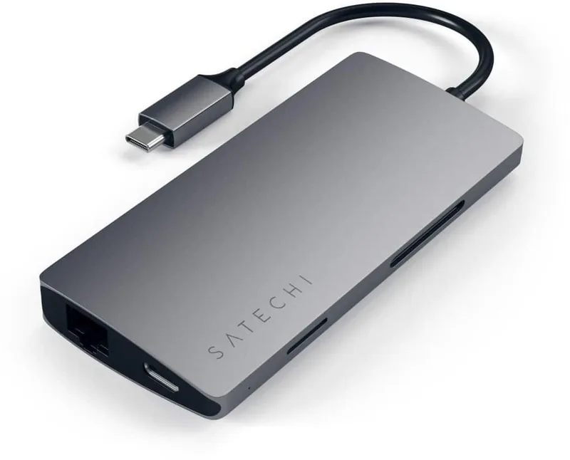 Satechi ST-TCMA2M USB-C jagaja Multi-Port 4K HDMI, Gigabit Ethernet, tumehall