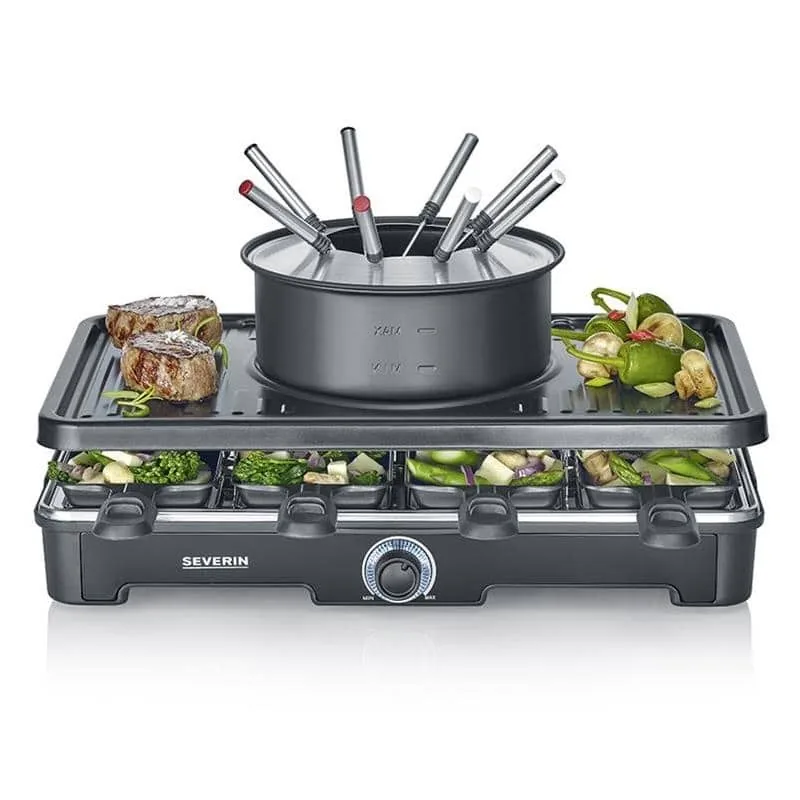 Severin RG2347 raclette grill ja fondüü, 1400 W, must