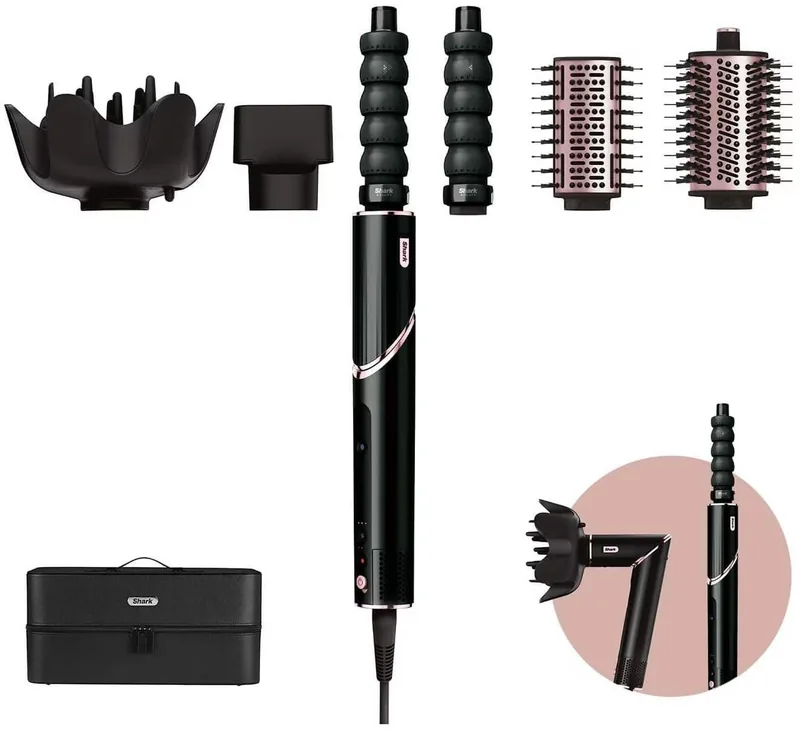 Shark HD446EU FlexStyle 5-in-1 föön-koolutaja, must/roosa kuldne