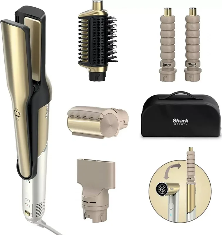 Shark HD6051SEU Glam föön-koolutaja, 1500 W, 6 otsikut, kuldne