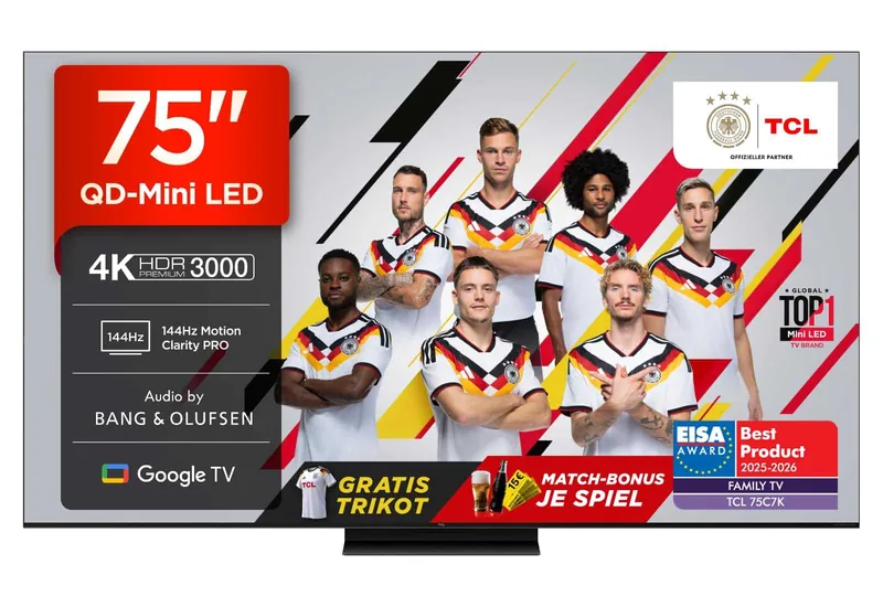 TCL 75C7K 75" Mini LED 4K UHD teler, 144Hz