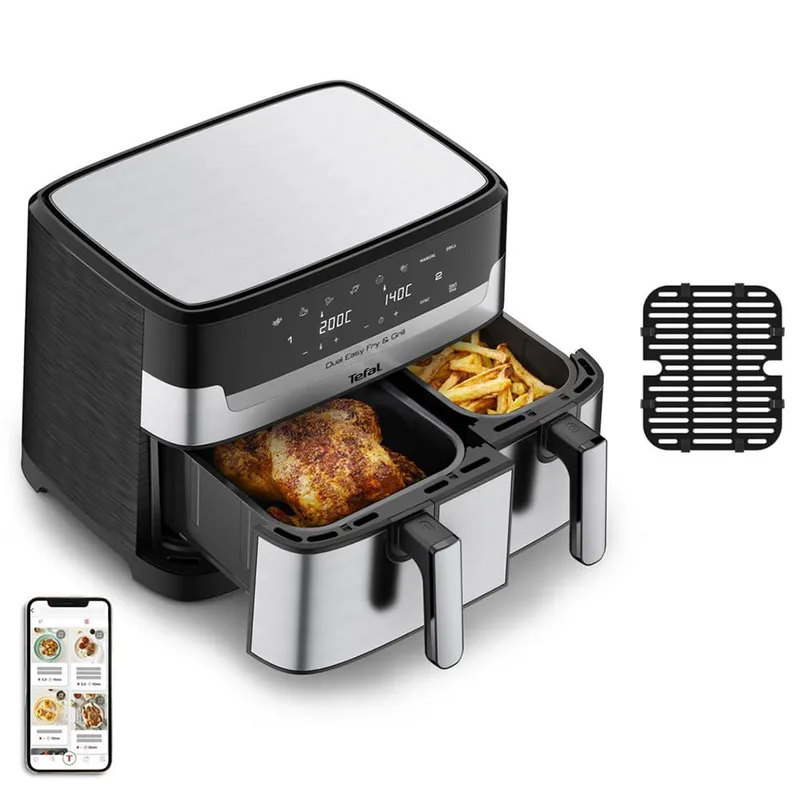 Tefal EY905D10 Dual Easy Fry & Grill kuumaõhufritüür, 8,3 L, roostevaba teras