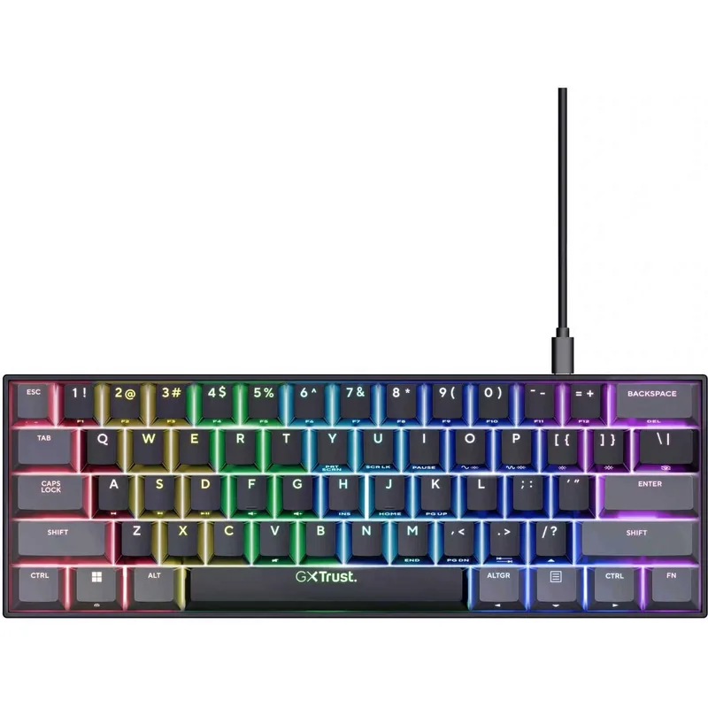 Trust GXT 867 ACIRA 60% mehaaniline klaviatuur, US, RGB, must