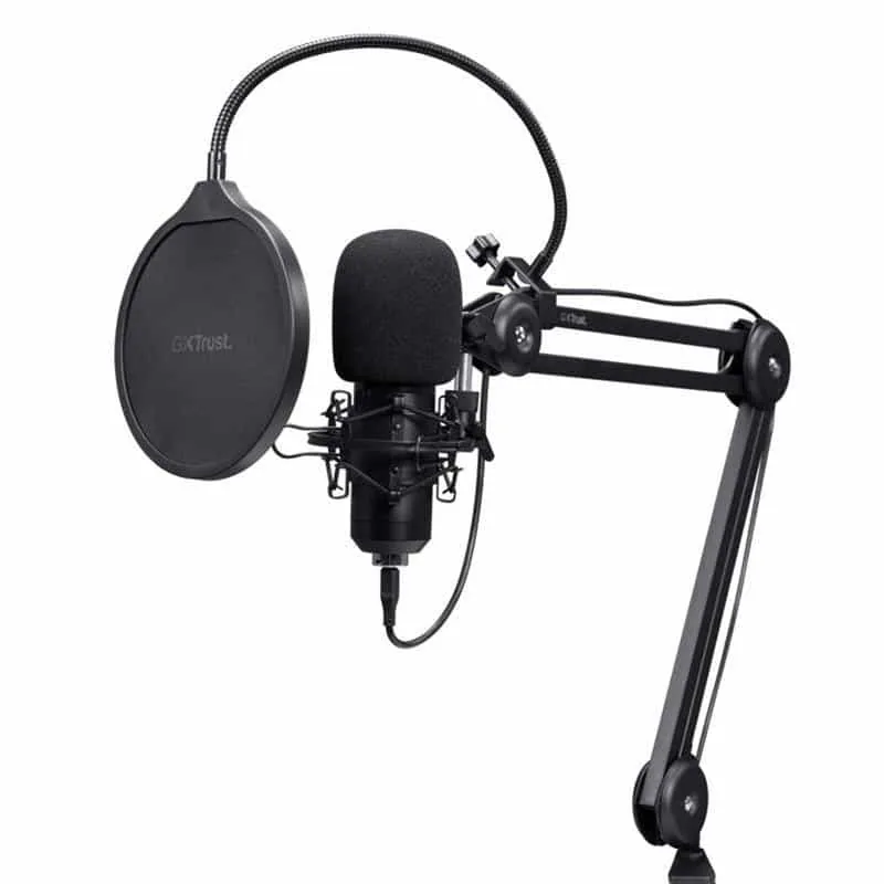 Trust GXT270 Emita II+ USB-C mikrofon statiiviga, must