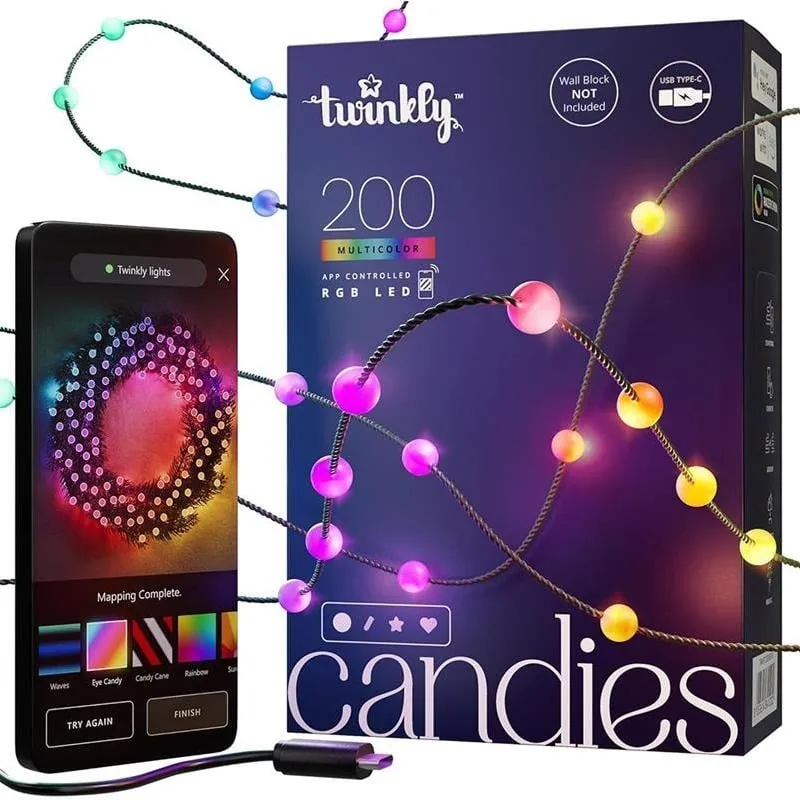 Twinkly Candies Pearls TWKP200RGB-G RGB nutivalgusti, 200 LED, 12 m, roheline