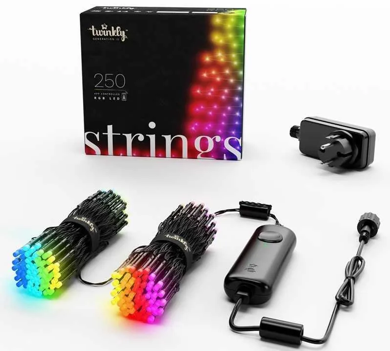 Twinkly Strings TWS250STP-BEU 250 LED RGB nutivalguskett, 20 m, must
