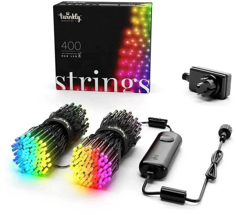 Twinkly Strings TWS400STP-BEU 400 LED RGB nutivalguskett, 32 m, must