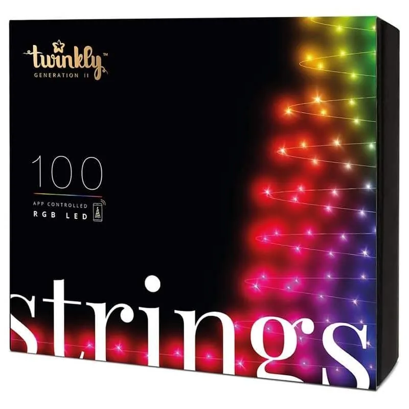 Twinkly TWS100STP-BEU 100 RGB LED nutivalgusti, IP44, 8 m, must