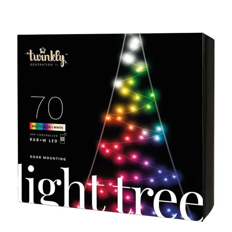 Twinkly TWWT050SPP-BEU Light Tree 2D nutikas jõulupuu, 100 LED, 2 m, must