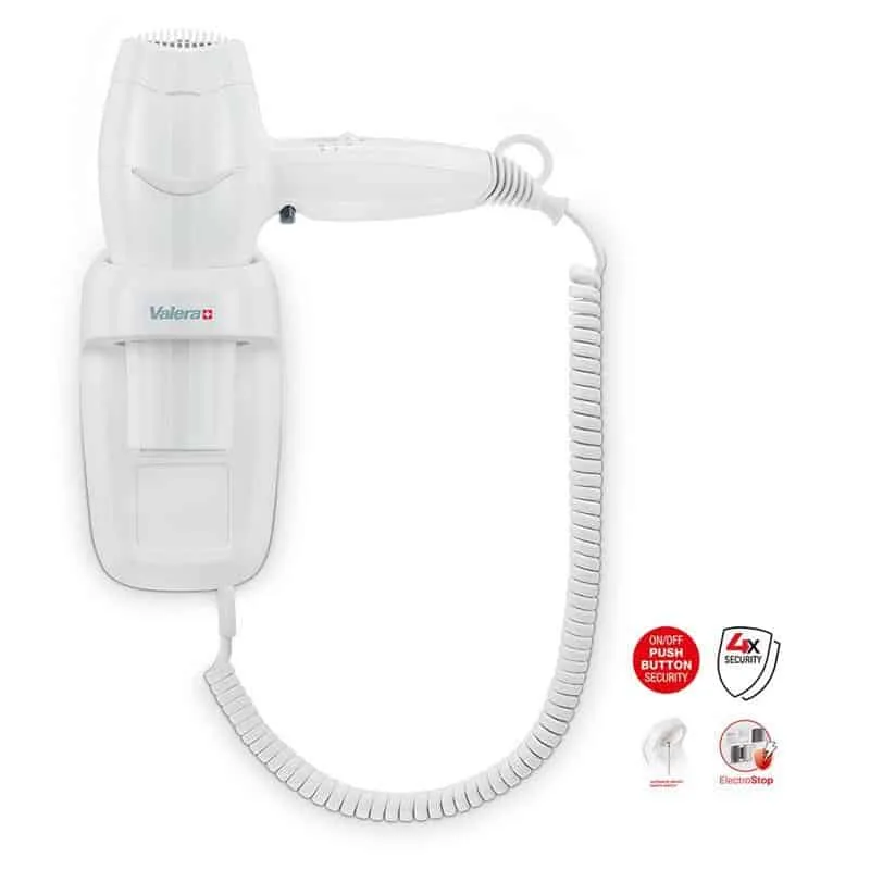 Valera 561.17/044.04WHITE Excel PROTECT 1600 seinale kinnitatav föön