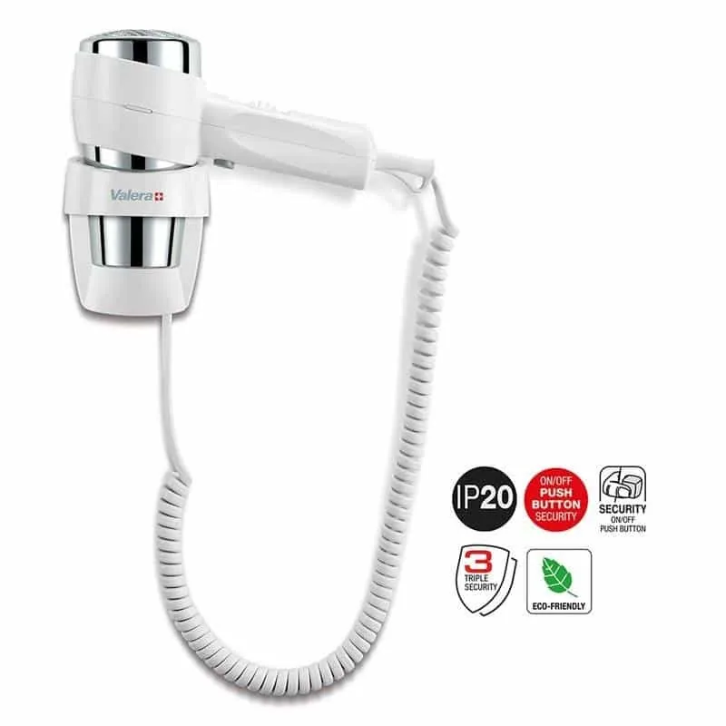 Valera Action Super Plus 1200 seinale kinnitatav föön, valge
