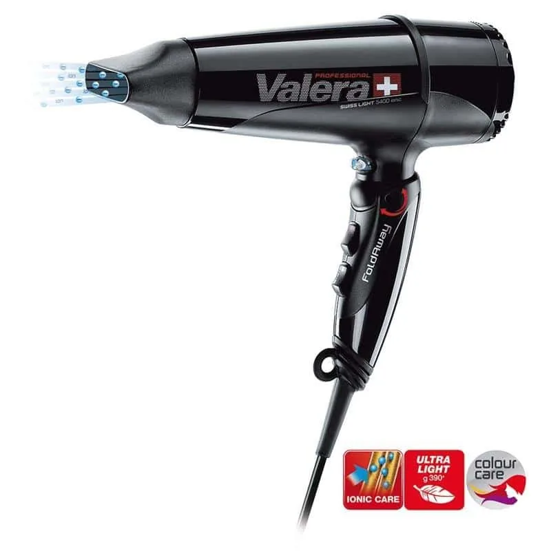 Valera SL5400TF Swiss Light 5400 FOLD AWAY föön, must