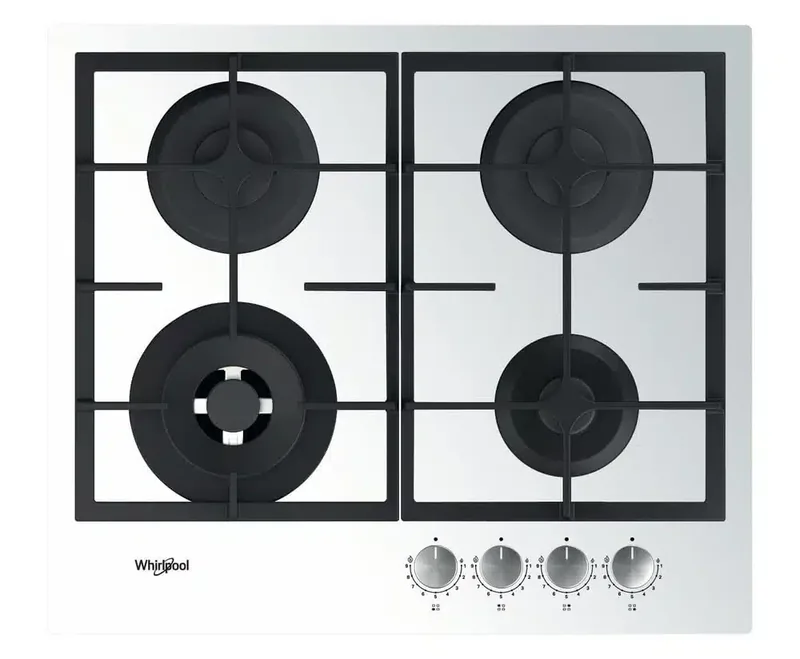 Whirlpool AKTL629/WH integreeritav gaasiplaat, 4 keedualaga, valge